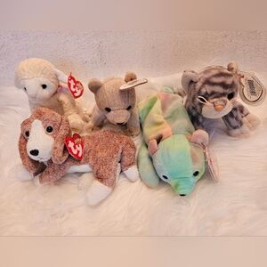 TY Beanie Babies Plush Toy Lot, Excellent Condition w/Tags Bears, Dog, Cat, Lamb